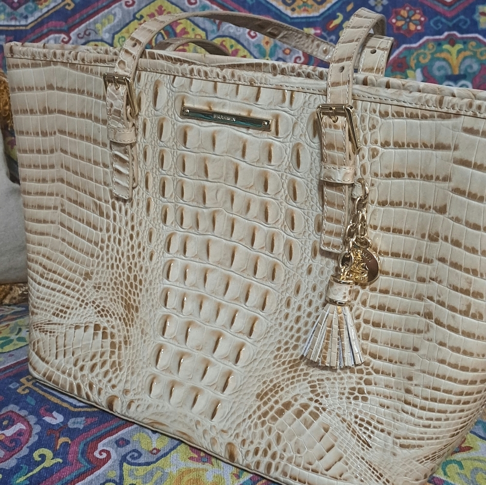 Brahmin Asher Champagne Melbourne Textured Tote